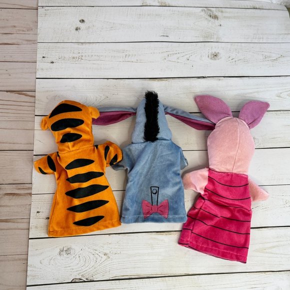 Tigger Eeyore Piglet Plush Hand Puppets Set Of 3 - Picture 2 of 8